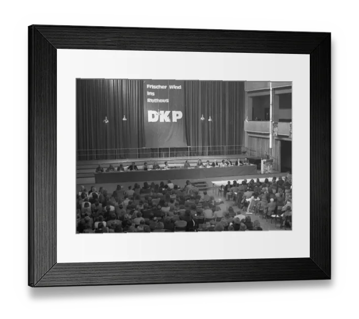 Framed Print : The DKP devoted a conference to local politics on 23 March 1974 in Bottrop