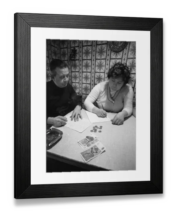 Framed Print : The inflation rate and inflation of the 1970s increasingly burdened working class families