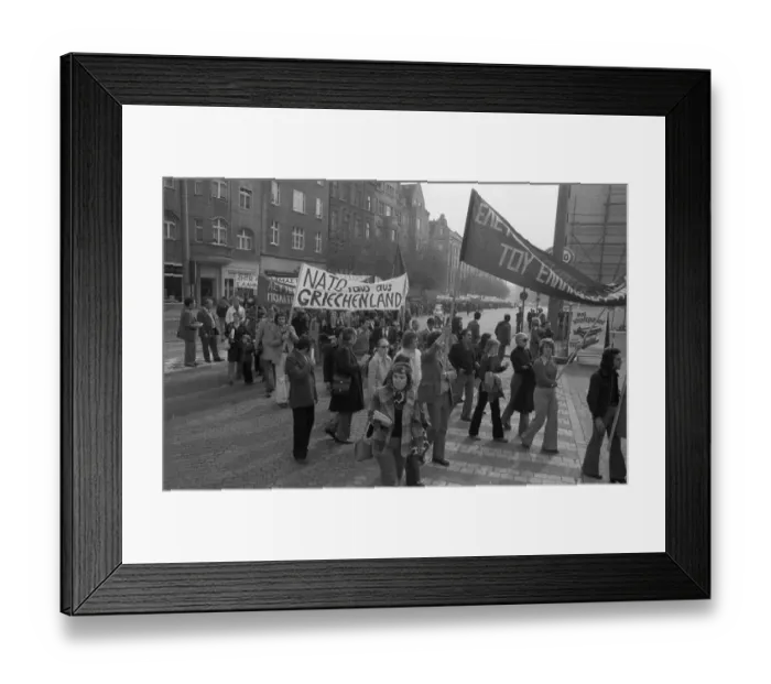 Framed Print : An international youth seminar followed by a demonstration of Germans