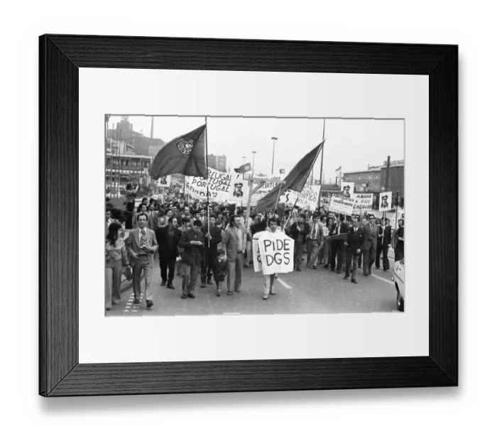 Framed Print : Portuguese in Dortmund and the Ruhr area demonstrated against the military junta in their country on 5 May 1974 Framed Print : Portuguese in Dortmund and the Ruhr area demonstrated against the military junta in their country on 5 May 1974