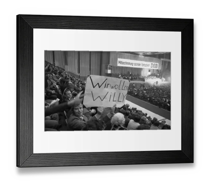 Framed Print : Rally of the German Trade Union Federation (DGB) on the subject of co-determination on 07