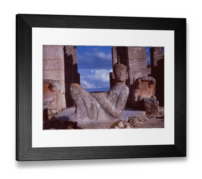 Framed Print : Mexico: The god CHac Mol in the Mayan ruins of Palenque