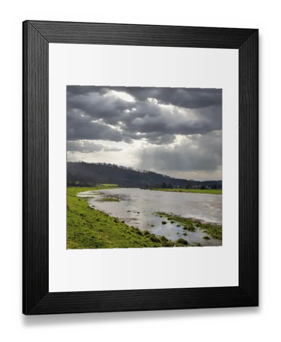 Framed Print : Weser River near Gewissenruh, Wesertal