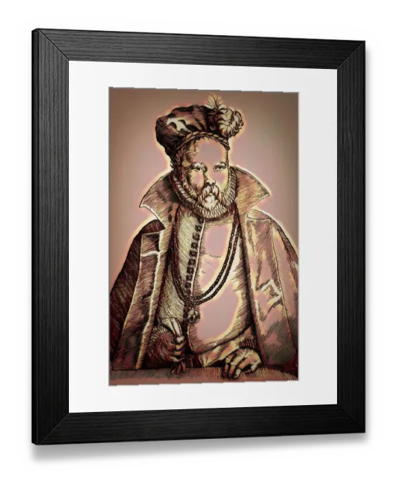 Framed Print : Tycho Brahe, 1546 - 1601, Danish astronomer and writer