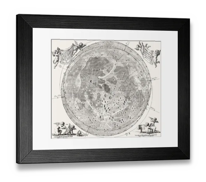 Framed Print : Johannis Hevelii Epistolae IV, map of the moon by Johannes Hevelius Framed Print : Johannis Hevelii Epistolae IV, map of the moon by Johannes Hevelius