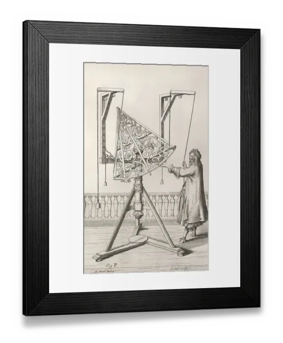 Framed Print : Observing the sky with a brass sextant