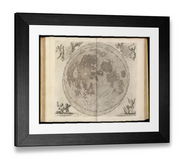 Framed Print : Selenographia, description of the moon