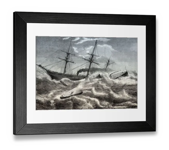 Framed Print : Sinking of the ironclad warship USS Monitor