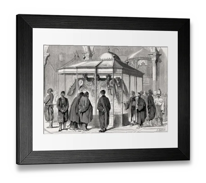 Framed Print : Showcase with the Turkish crown jewels