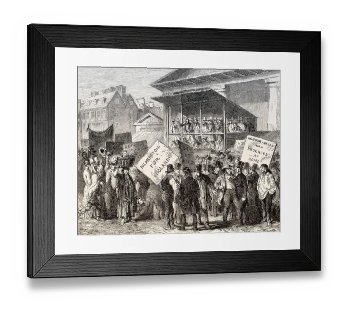 Framed Print : Political campaign, 1852 United Kingdom general election