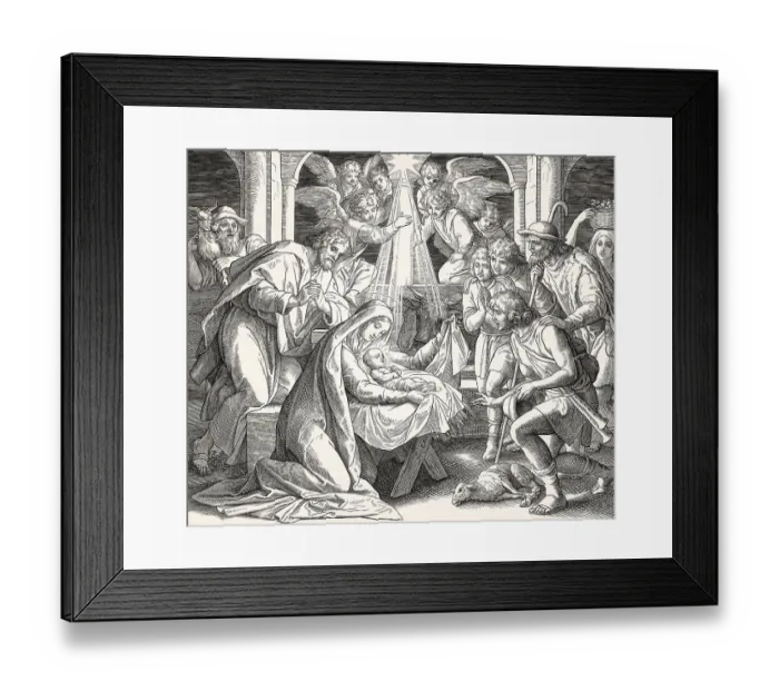 Framed Print : The birth of Jesus Christ, by Julius Schnorr von Carolsfeld Framed Print : The birth of Jesus Christ, by Julius Schnorr von Carolsfeld