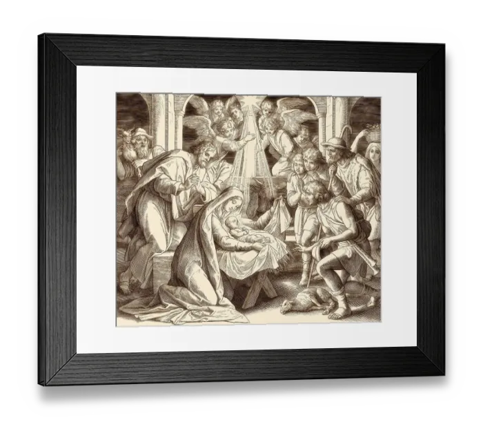 Framed Print : The birth of Jesus Christ, by Julius Schnorr von Carolsfeld
