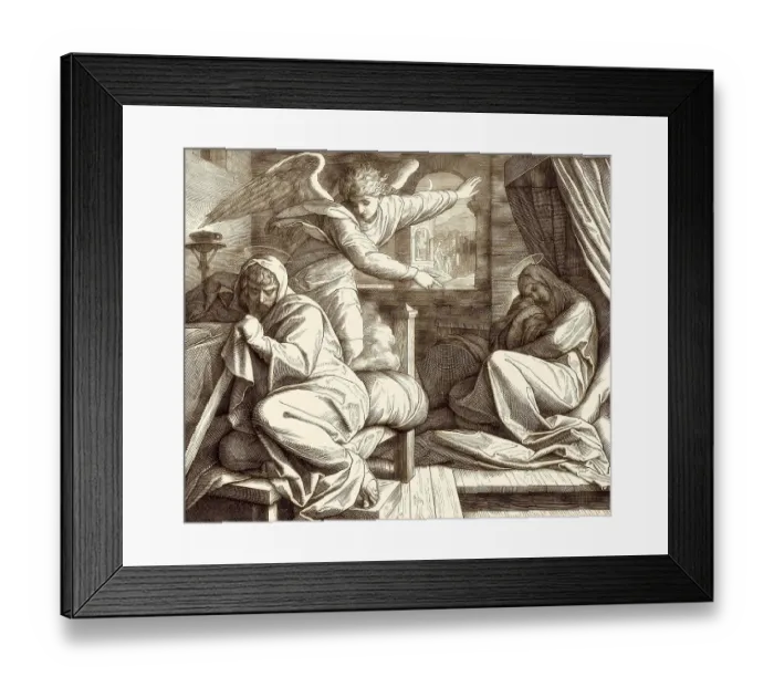 Framed Print : Angel Warns Joseph to leave Bethlehem and flee to Egypt Framed Print : Angel Warns Joseph to leave Bethlehem and flee to Egypt