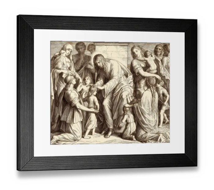 Framed Print : Jesus teachings referring to little children Framed Print : Jesus teachings referring to little children