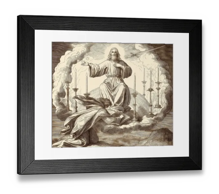Framed Print : Vision of John on Patmos, Book of Revelation
