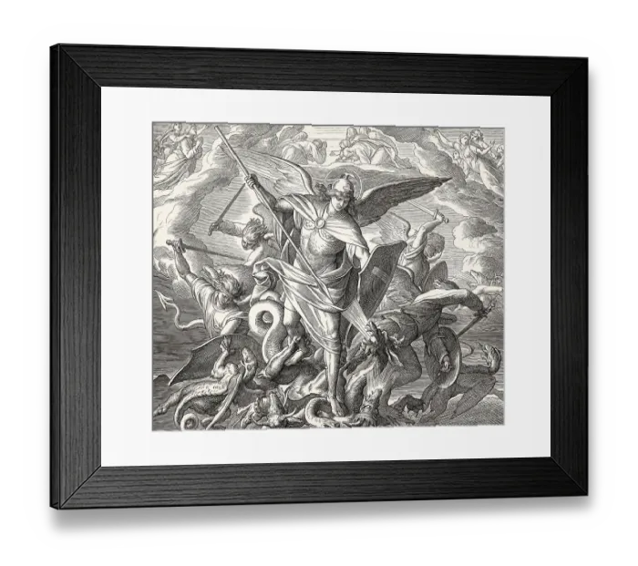 Framed Print : Saint Michael Fighting the Dragon Framed Print : Saint Michael Fighting the Dragon