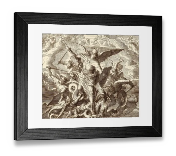 Framed Print : Saint Michael Fighting the Dragon Framed Print : Saint Michael Fighting the Dragon