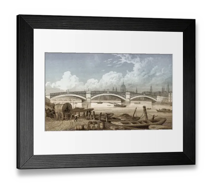 Framed Print : Southwark Bridge, London, UK, illustration by Th