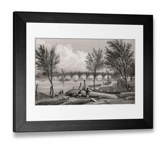Framed Print : Vauxhall Bridge, London, illustration by Th