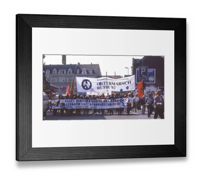 Framed Print : Ruhr area. The Easter March Ruhr 87 on 18. 4. 1987