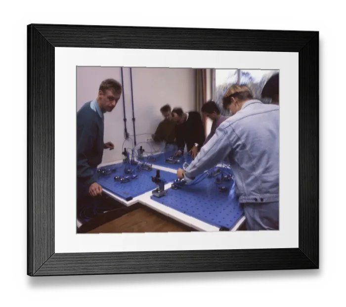 Framed Print : Ruhr area. Teaching in theory and practice at a vocational school ca
