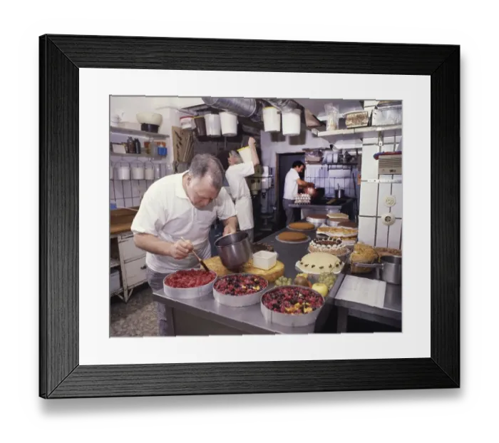 Framed Print : Iserlohn. Work in a pastry shop 1989 Framed Print : Iserlohn. Work in a pastry shop 1989
