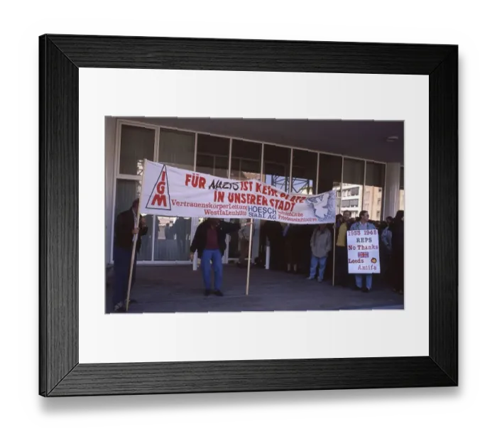 Framed Print : Dortmund. Prptests in front of the city hall in Dortmund ca Framed Print : Dortmund. Prptests in front of the city hall in Dortmund ca