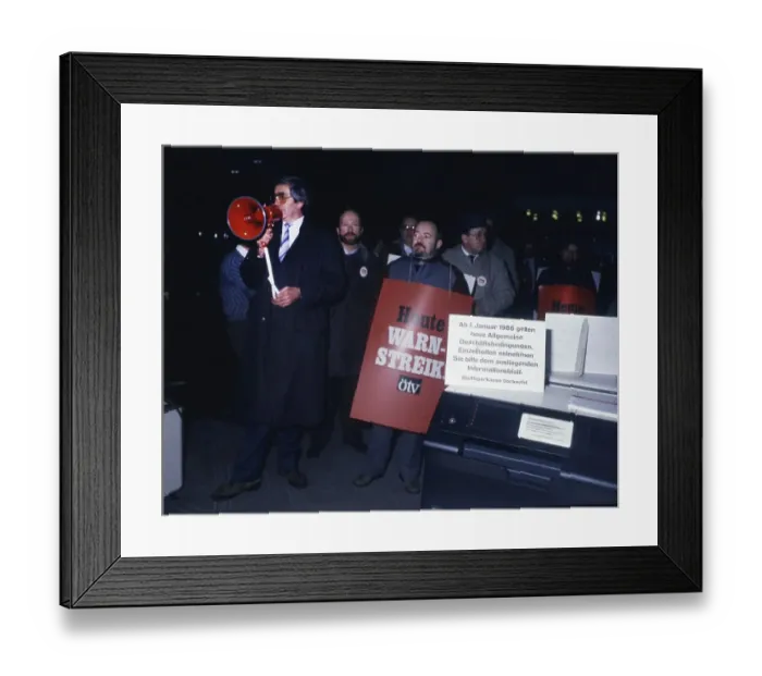 Framed Print : Dortmund. OeTV warning strike on 5. 2. 1986 Framed Print : Dortmund. OeTV warning strike on 5. 2. 1986