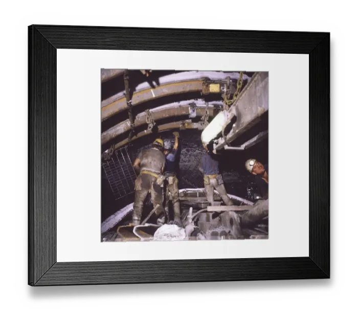 Framed Print : Ruhr area. Mining. Miners driving the shaft ca