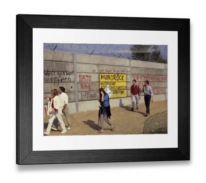 Framed Print : Hunsrueck. Peace movement at a NATO base