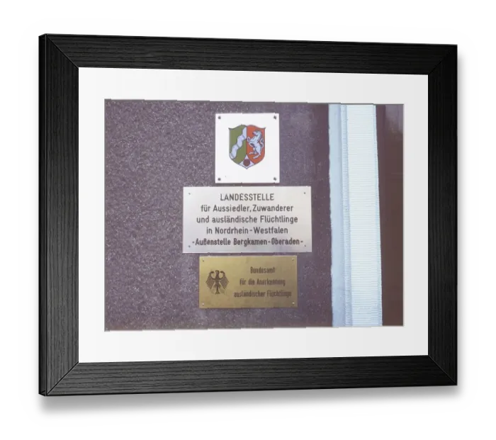 Framed Print : Unna-Massen Landesstelle fuer Fluechtlinge