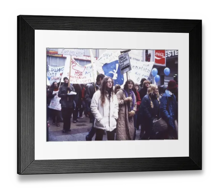 Framed Print : Essen. Student demonstration against red pencils and rockets