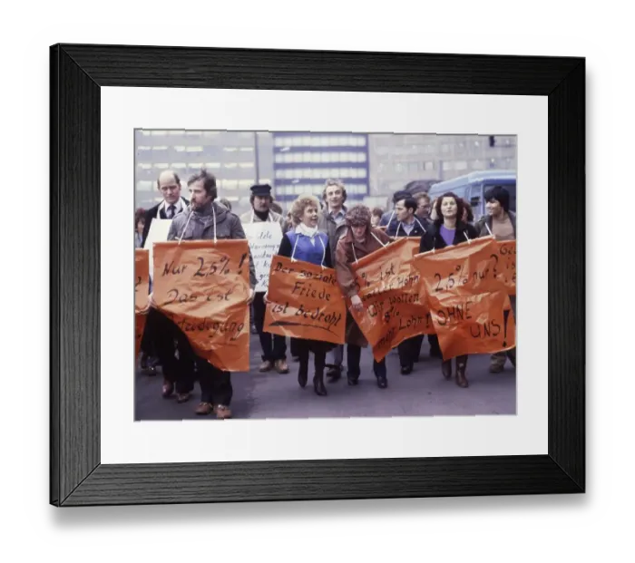 Framed Print : Ruhr area. Warning strike of the steelworkers Framed Print : Ruhr area. Warning strike of the steelworkers