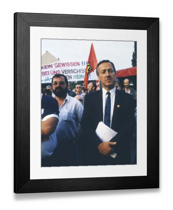 Framed Print : Hattingen. IG Metall rally with Franz Steinkuehler on 7