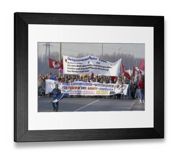 Framed Print : Ruhr area. Easter March Ruhr on 2. 4. 1988 Essen