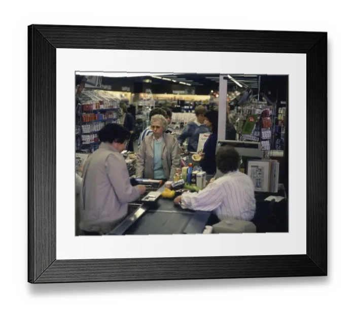 Framed Print : Unna. Supermarket Plaza. ca. 1988
