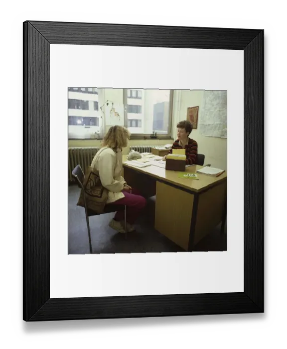 Framed Print : Dortmund. Employment office. Counselling for young unemployed people Framed Print : Dortmund. Employment office. Counselling for young unemployed people