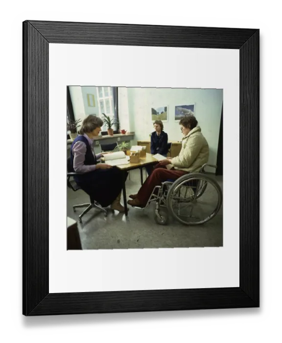 Framed Print : Dortmund. Employment office. Counselling youths