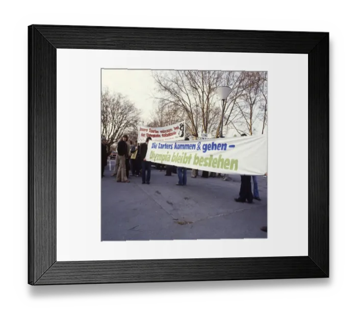 Framed Print : Dortmund. Demo Athletes for Olympia. ca. 1980