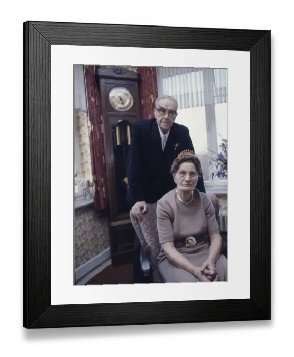 Framed Print : Dortmund. Couple diamond wedding. 80s Framed Print : Dortmund. Couple diamond wedding. 80s