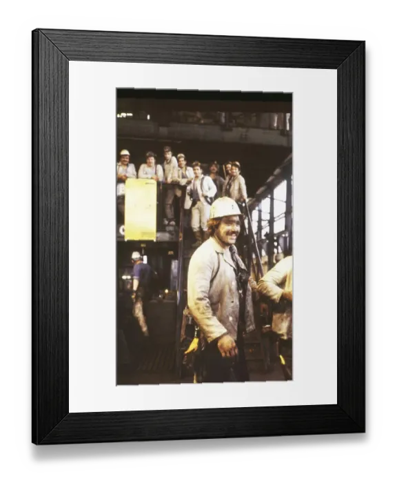 Framed Print : Dortmund. Miners changing shifts. 80s Framed Print : Dortmund. Miners changing shifts. 80s