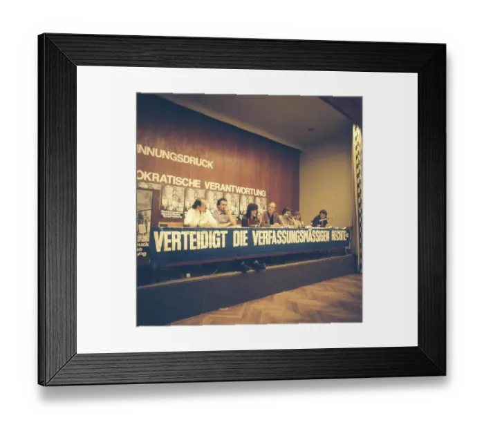 Framed Print : Ruhr area. Congress Berufsverbot. DKP. 80s Y