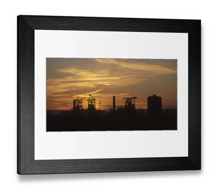 Framed Print : Ruhr area. Landscape with colliery in the sunset Framed Print : Ruhr area. Landscape with colliery in the sunset