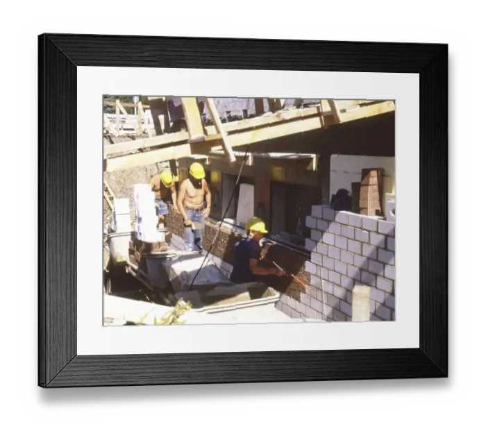 Framed Print : Iserlohn. Construction worker at a building project on 6 Framed Print : Iserlohn. Construction worker at a building project on 6