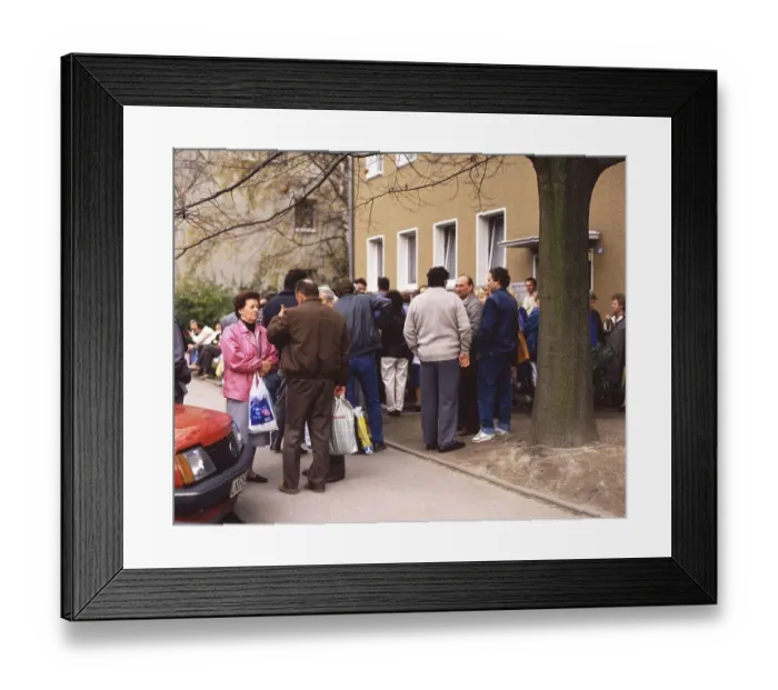 Framed Print : Gymnasium were also used. Immigrants and foreign refugees in North Rhine-Westphalia on 28