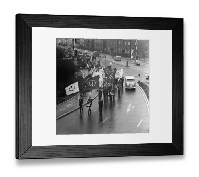 Framed Print : The Easter march of the opponents of nuclear weapons