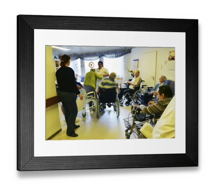 Framed Print : Exemplary care in old people's homes