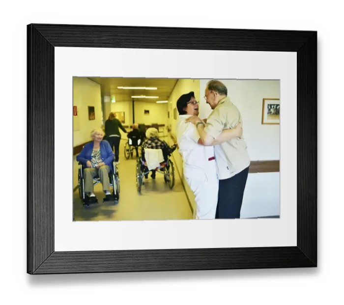 Framed Print : Exemplary care in old people's homes