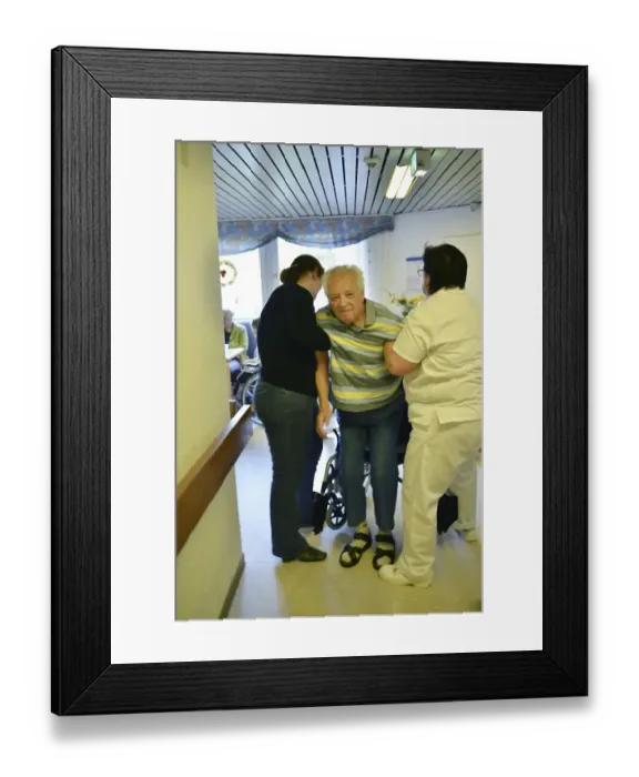 Framed Print : Exemplary care in old people's homes