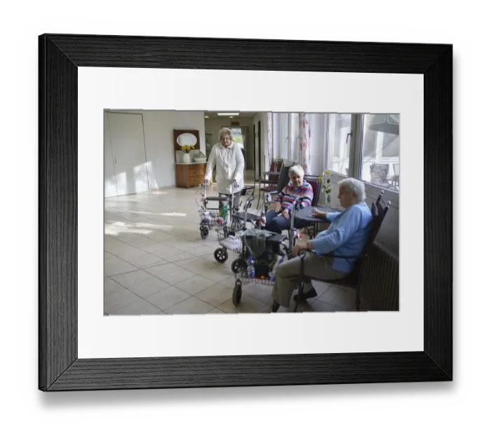 Framed Print : Exemplary care in old people's homes